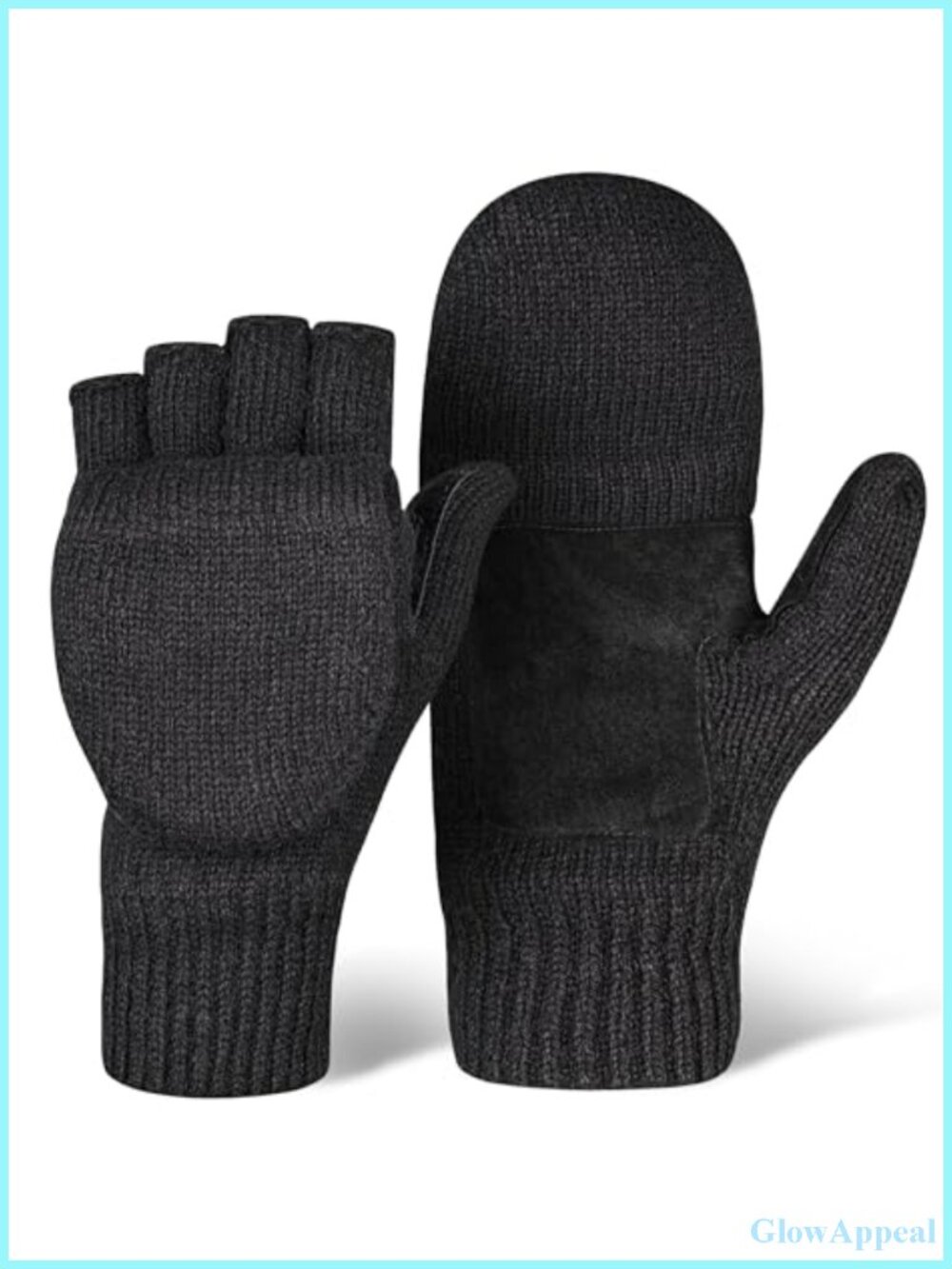 2-in-1 Fingerless Convertible Mittens with Flip Top Wool
